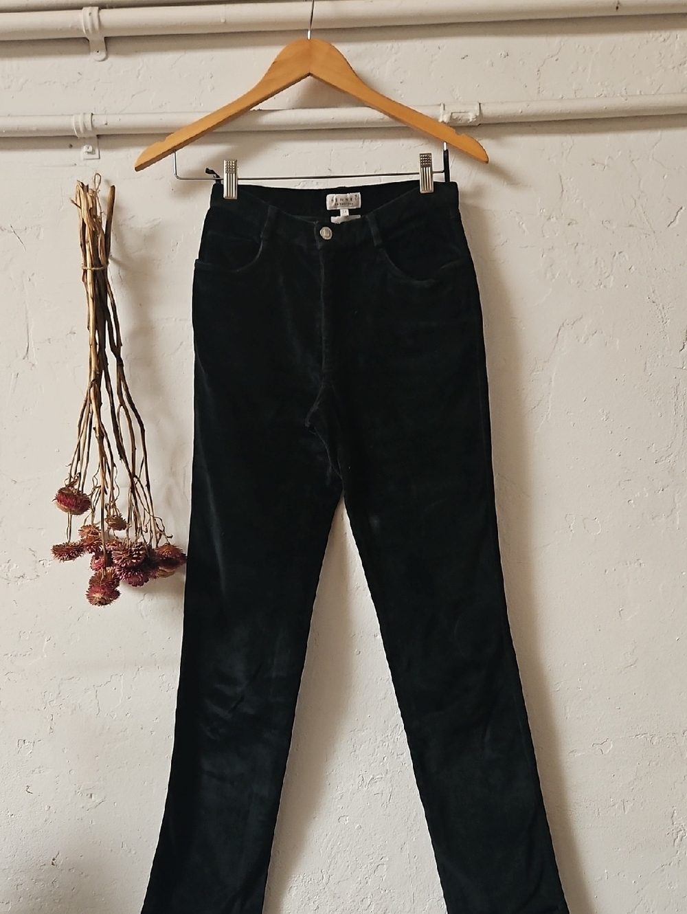 vintage Black Hennes Corduroy Straight-Leg Pants Size US 2 Eu 34
